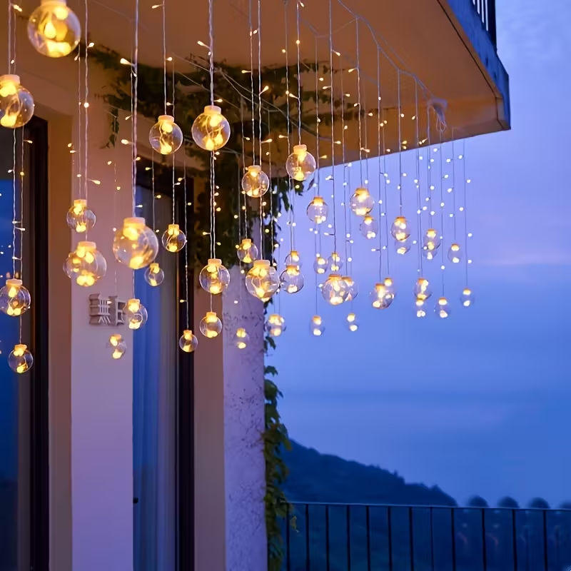 118.11 Inch Fairy Light String with 108 LED Bulbs - 12 Clear Spherical Lights