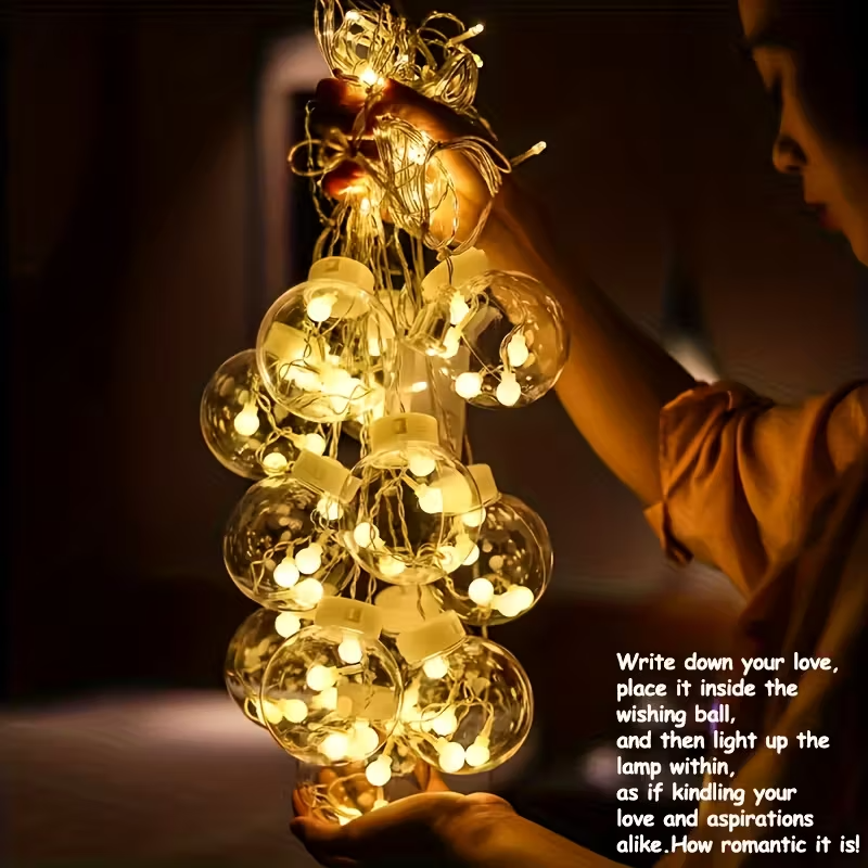 118.11 Inch Fairy Light String with 108 LED Bulbs - 12 Clear Spherical Lights