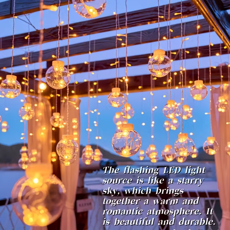 118.11 Inch Fairy Light String with 108 LED Bulbs - 12 Clear Spherical Lights