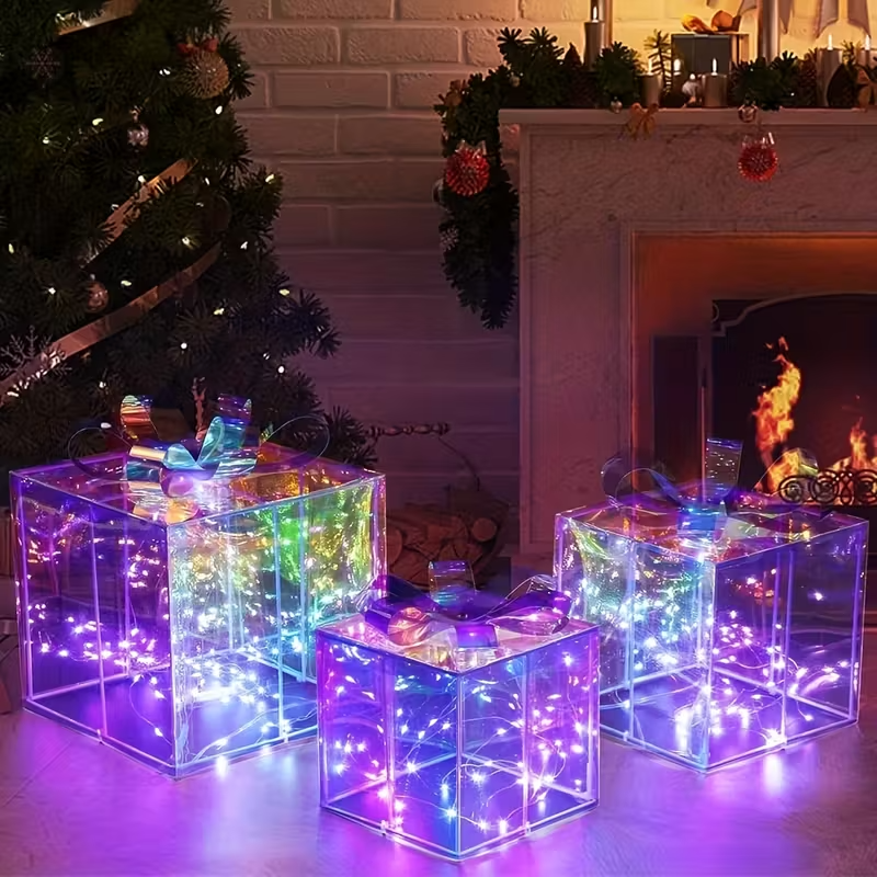 Christmas Decorations, Christmas Gift Boxes 140 LEDs Up Christmas Decor, 8 Modes